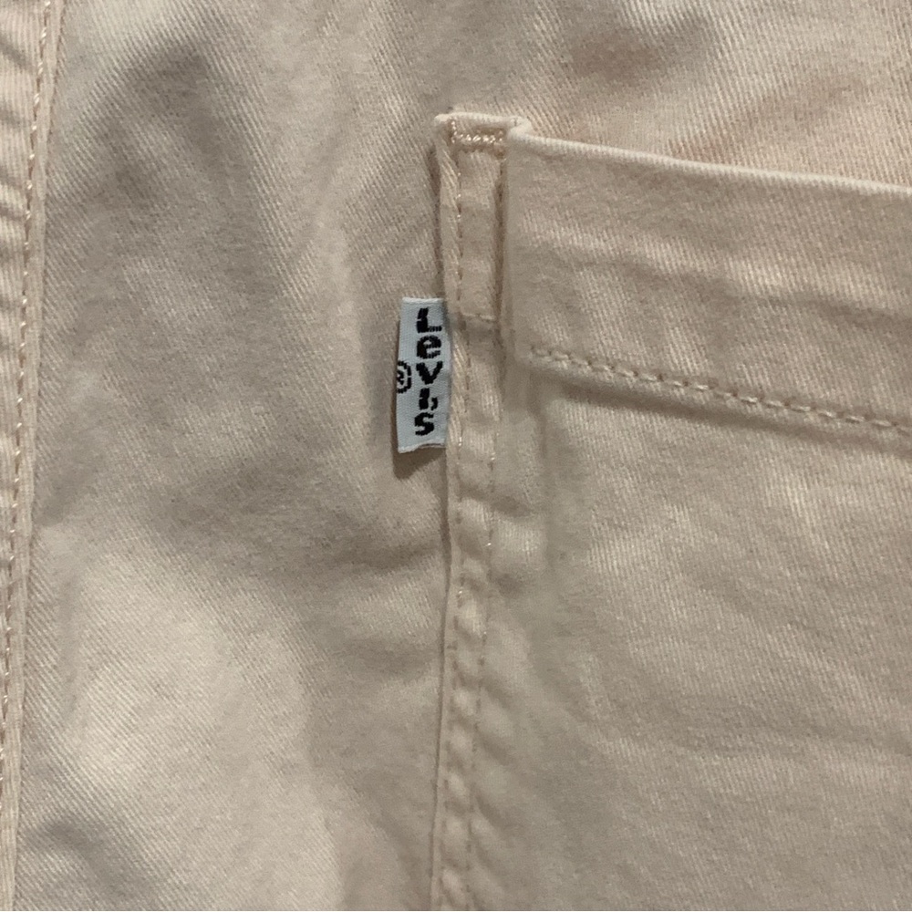 Levi's | Soft Pink Button Up Utility Romper Tie Waist | Sz XL - Picture 6 of 13